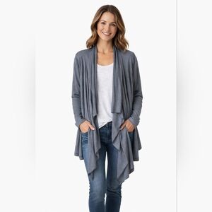 Coldwater Creek Striped Lightweight Blue Cardigan Size L